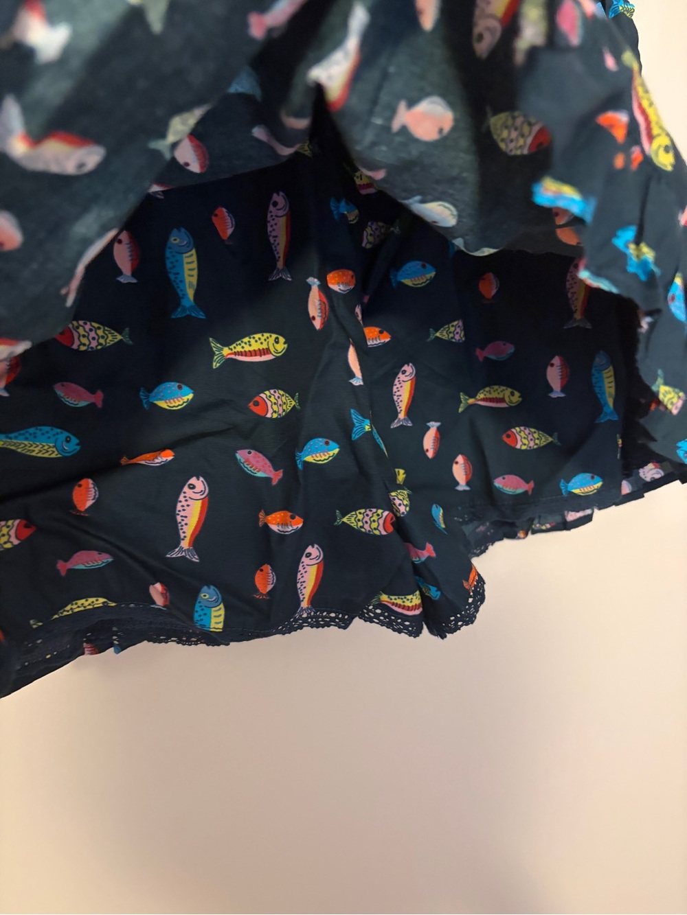 Free People Ellia Navy Fish-Print Ruffle Skirt Set - Picture 5 of 8